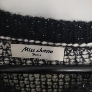 Cárdigan Miss Charm Negro/Blanco Talla Única