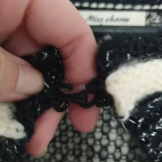 Cárdigan Miss Charm Negro/Blanco Talla Única