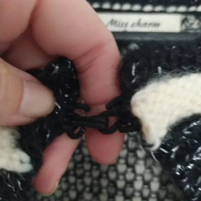 Cárdigan Miss Charm Negro/Blanco Talla Única