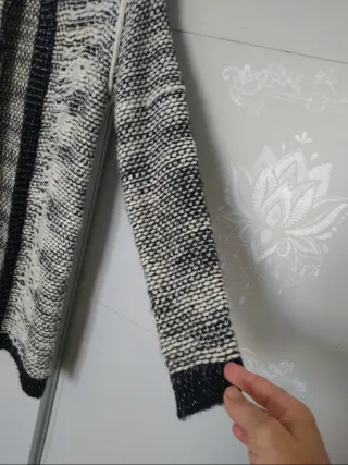 Cárdigan Miss Charm Negro/Blanco Talla Única