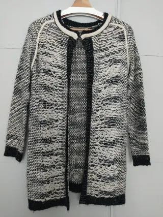 Cárdigan Miss Charm Negro/Blanco Talla Única