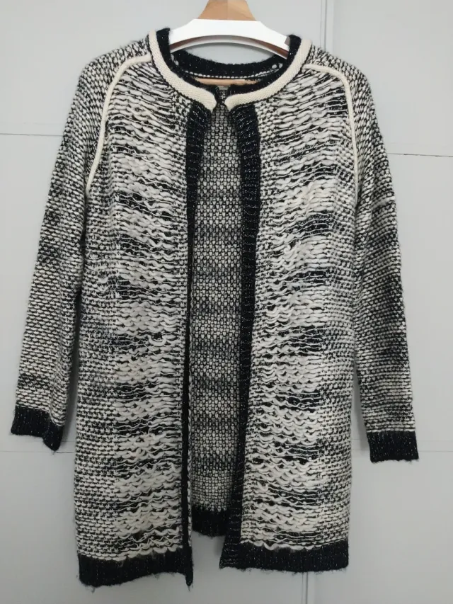 Cárdigan Miss Charm Negro/Blanco Talla Única