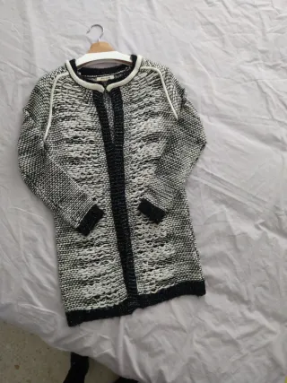 Cárdigan Miss Charm Negro/Blanco Talla Única