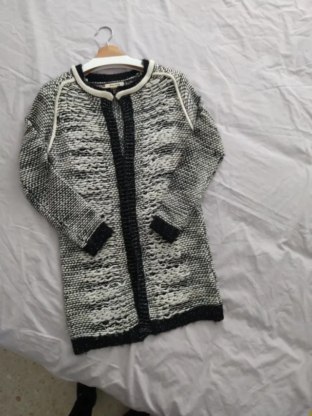 Cárdigan Miss Charm Negro/Blanco Talla Única