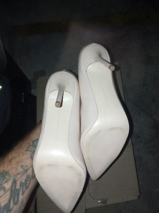 Zapatos de tacón beige mujer un solo uso