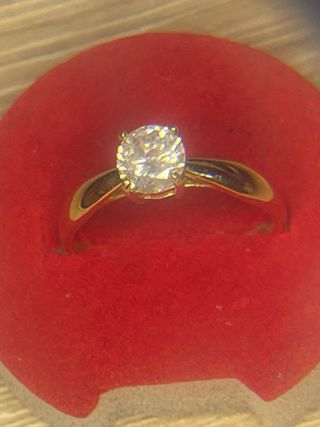 Anillo Oro 18k Diamante 0.71 Ct SI2/I Natural 