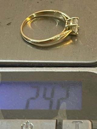 Anillo Oro 18k Diamante 0.71 Ct SI2/I Natural 