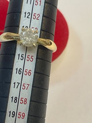 Anillo Oro 18k Diamante 0.71 Ct SI2/I Natural 