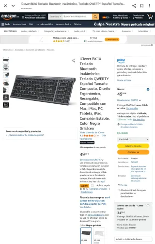 Teclado Bluetooth iClever Gris