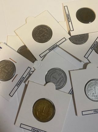 Lote 9 monedas 1 Franco Francia