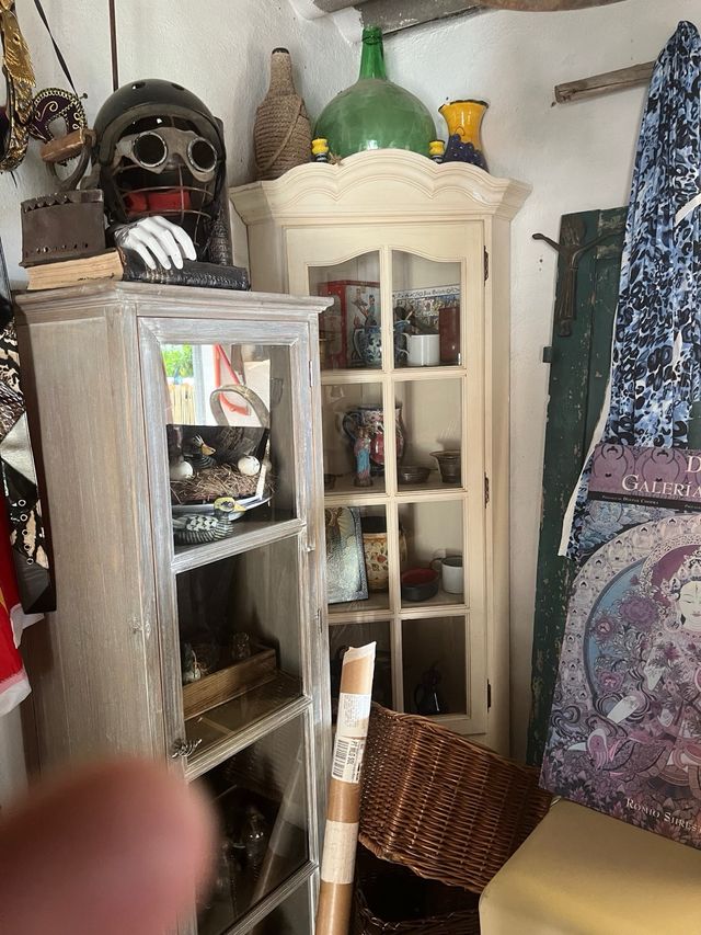 Pareja de lamparitas ratán y metal blanco