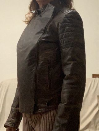 Cazadora Cuero Zara Talla L