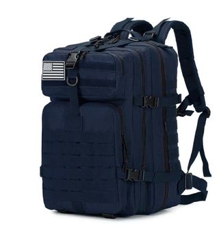 Mochila Táctica Militar 50L Azul + 2 Parches