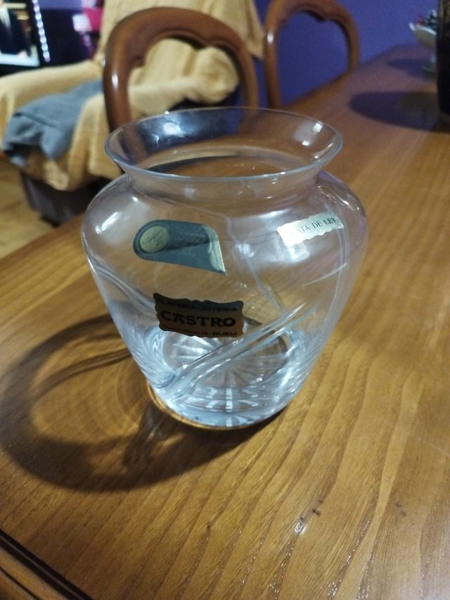 Jarrón de cristal Castro Plata de Ley