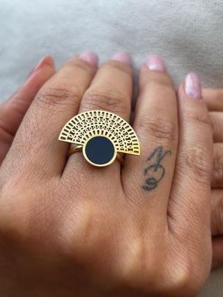 Anello vintage acciaio inossidabile stile egizio