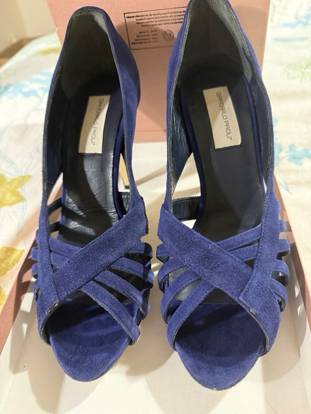 Giancarlo Paoli decolleté camoscio blu