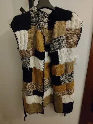 Chaleco largo punto patchwork