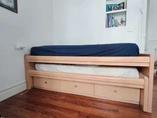 Estructura Cama Nido Madera con Cajones