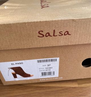 Botín abierto Salsa marrón/verde oliva