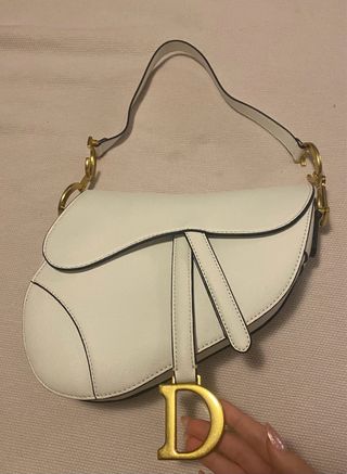 Borsa Saddle Dior Bianca e Oro