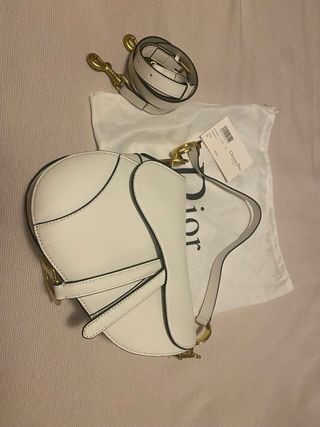 Borsa Saddle Dior Bianca e Oro
