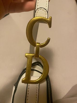 Borsa Saddle Dior Bianca e Oro