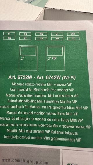 Comelit 6742W Monitor Mini Videoportero WiFi
