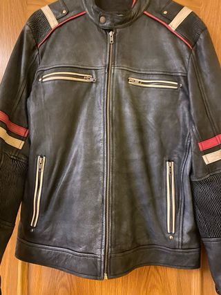 Cazadora Cuero Negra Talla M
