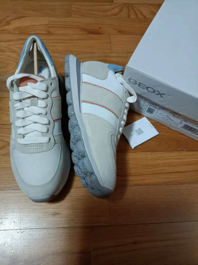 Geox 37 Beige/Azul Zapatillas Deportivas
