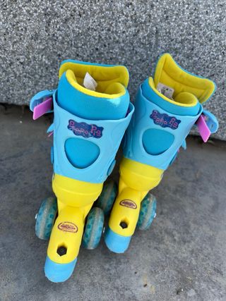 Patines niña ajustables azul y amarillo