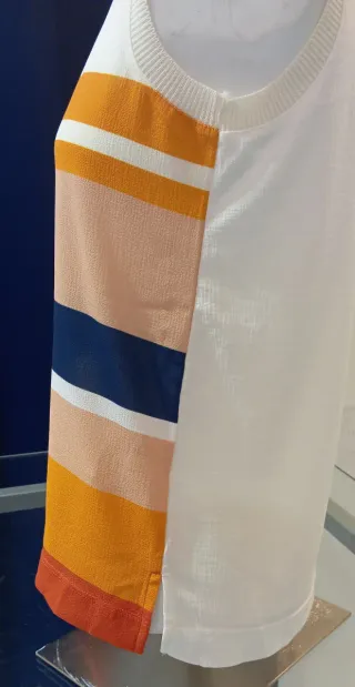 Camiseta sin mangas a rayas
