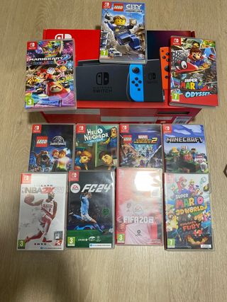 Nintendo Switch + 10 Juegos + mando pro