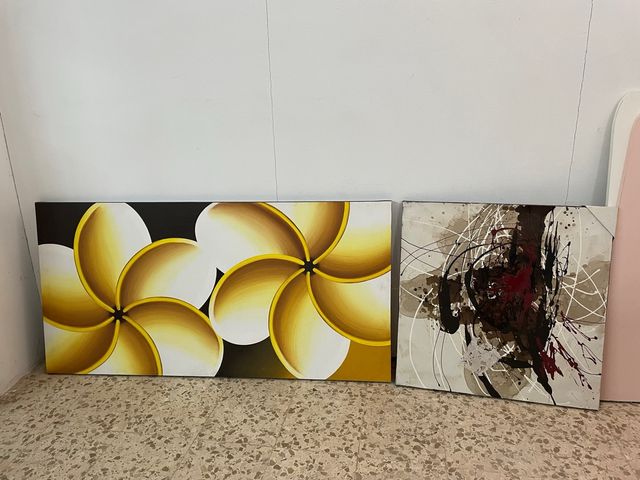 2 Cuadros Abstractos Florales y Modernos