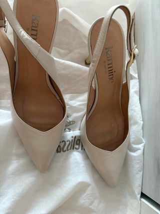 Zapatos de fiesta Karmine blanco roto