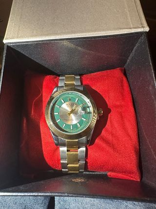 Reloj Oro y Acero Esfera Verde