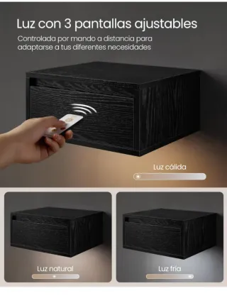 Mesita flotante negra de madera
