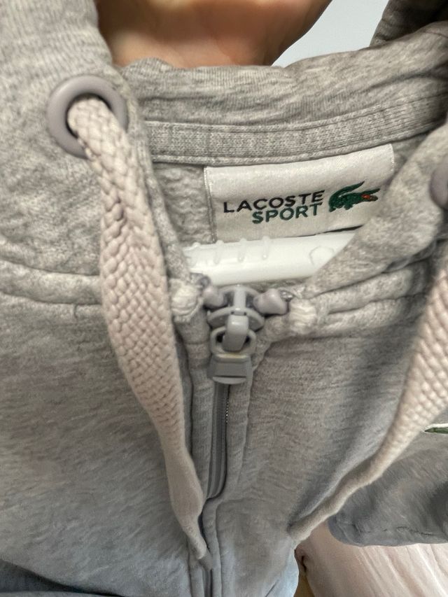 Chaqueta Lacoste Gris con Cremallera