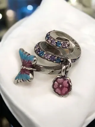 Charm Espiral Mariposa Plata S925
