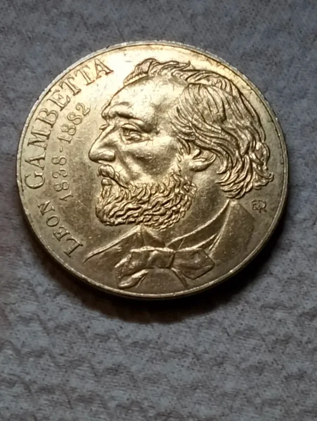 Moneda Francia 1982 León Gambetta Bronce