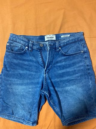 Pantalón corto vaquero PULL&BEAR azul