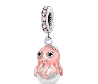 Charm Pulpo Plata S925 Rosa