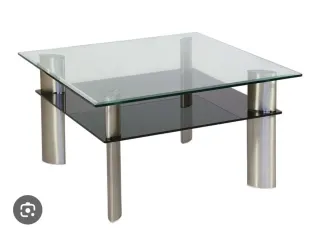 Mesa de centro cristal y metal