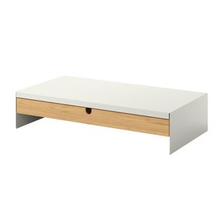 Soporte Monitor Blanco y Madera
