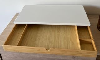 Soporte Monitor Blanco y Madera