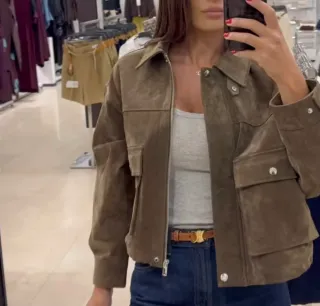 Cazadora chaqueta Zara piel 100% 
