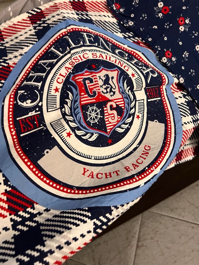 Copripiumone matrimoniale tessuto fantasia