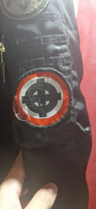 Chaqueta Bomber vintage Negra Naranja