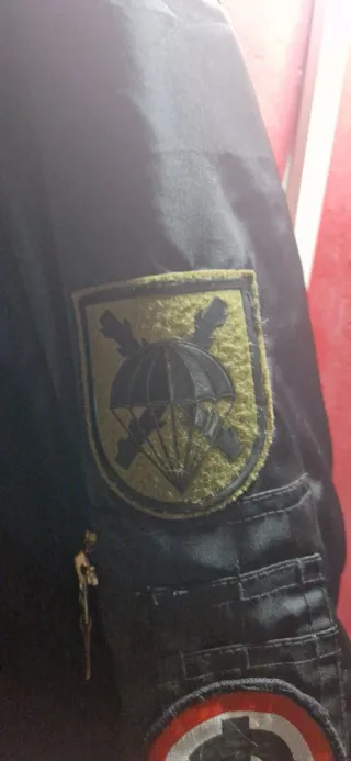 Chaqueta Bomber vintage Negra Naranja