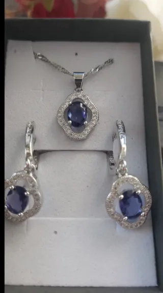 Conjunto Plata 925 3 Piezas Azul