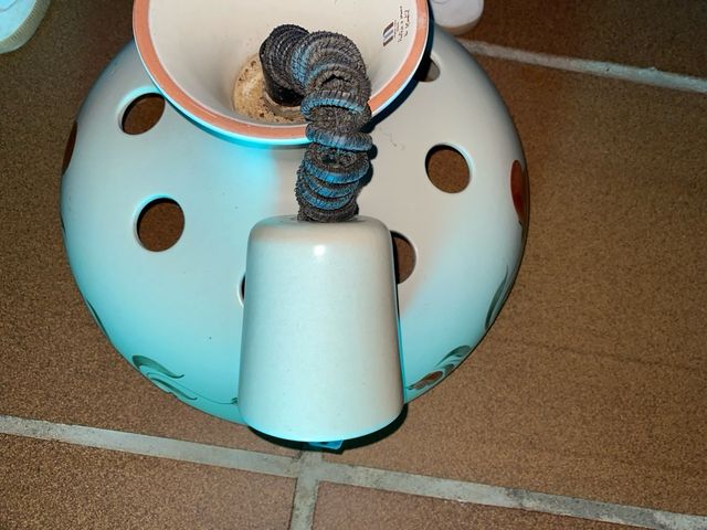 Lámpara de cerámica decorada pintada a mano